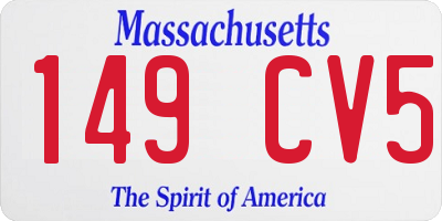 MA license plate 149CV5