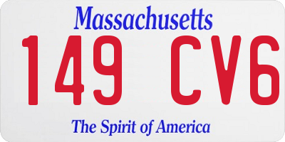 MA license plate 149CV6