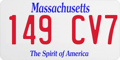 MA license plate 149CV7