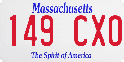 MA license plate 149CX0