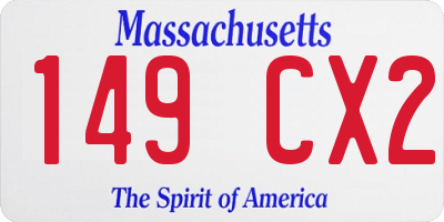 MA license plate 149CX2