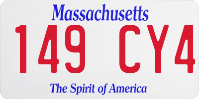 MA license plate 149CY4