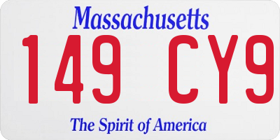 MA license plate 149CY9