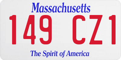 MA license plate 149CZ1