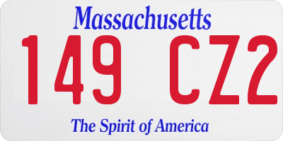MA license plate 149CZ2