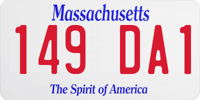 MA license plate 149DA1
