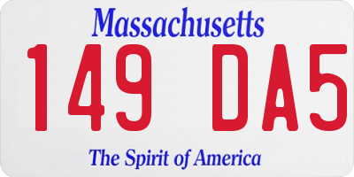 MA license plate 149DA5
