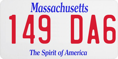 MA license plate 149DA6