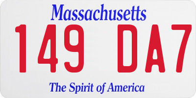 MA license plate 149DA7
