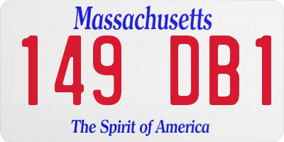 MA license plate 149DB1