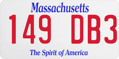 MA license plate 149DB3
