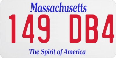 MA license plate 149DB4