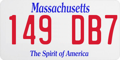 MA license plate 149DB7