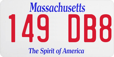MA license plate 149DB8