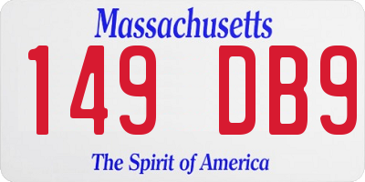 MA license plate 149DB9