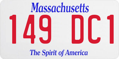 MA license plate 149DC1