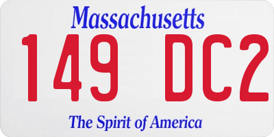 MA license plate 149DC2