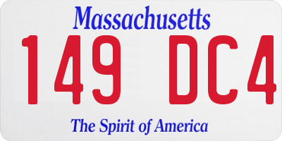 MA license plate 149DC4