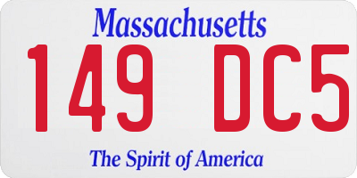 MA license plate 149DC5