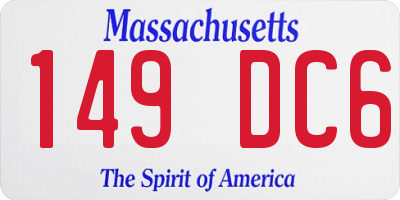 MA license plate 149DC6