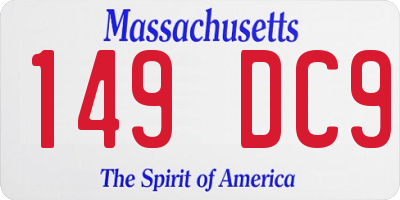 MA license plate 149DC9