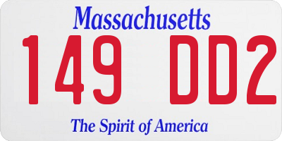 MA license plate 149DD2