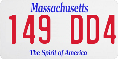 MA license plate 149DD4