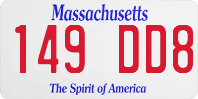 MA license plate 149DD8