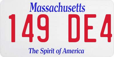 MA license plate 149DE4