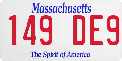 MA license plate 149DE9