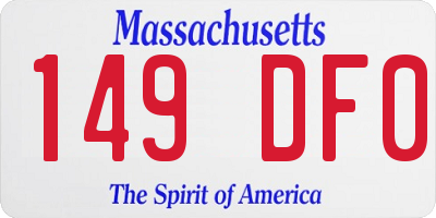 MA license plate 149DF0