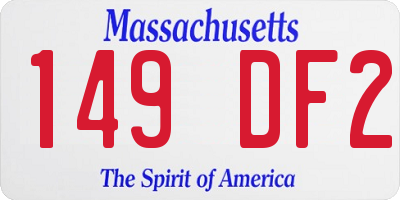 MA license plate 149DF2