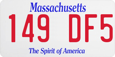 MA license plate 149DF5