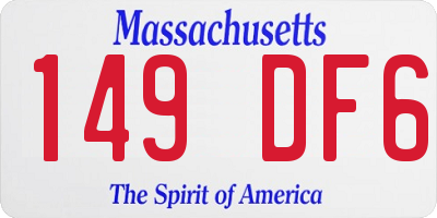 MA license plate 149DF6