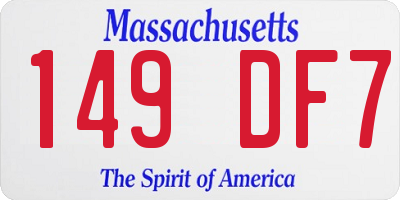 MA license plate 149DF7