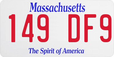 MA license plate 149DF9