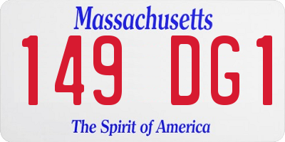 MA license plate 149DG1