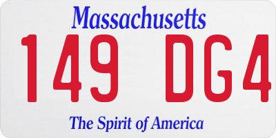 MA license plate 149DG4