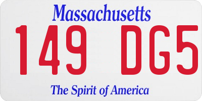 MA license plate 149DG5