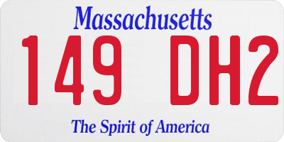 MA license plate 149DH2