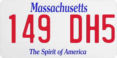 MA license plate 149DH5