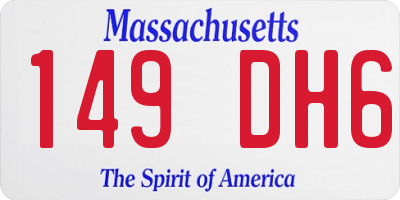 MA license plate 149DH6