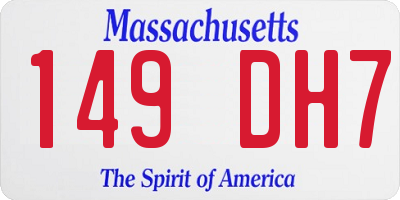 MA license plate 149DH7