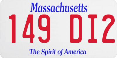 MA license plate 149DI2