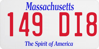 MA license plate 149DI8
