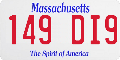 MA license plate 149DI9