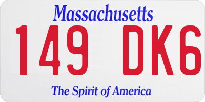 MA license plate 149DK6