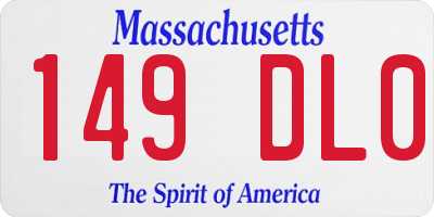 MA license plate 149DL0
