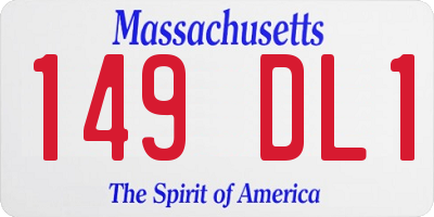 MA license plate 149DL1