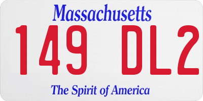 MA license plate 149DL2